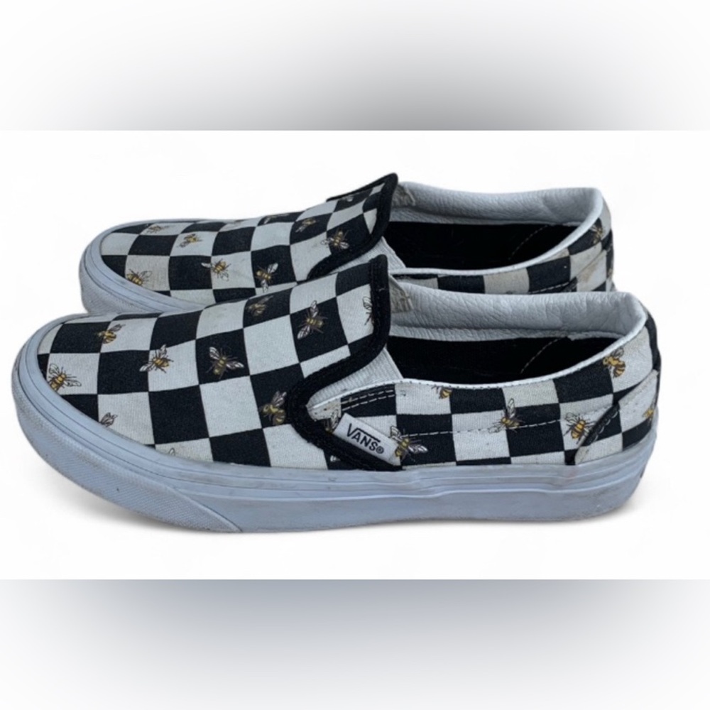 Vans Old Skool Checkerboard With Bee Overlay Wmns Sz 5/Mens 3.5 Sneaker (S684)